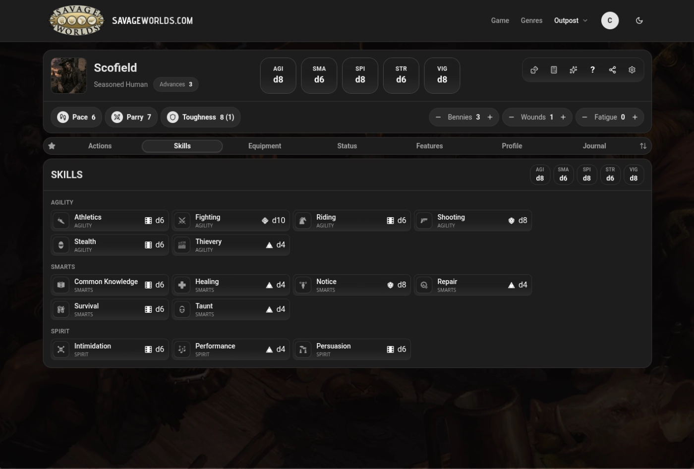 The live play sheet