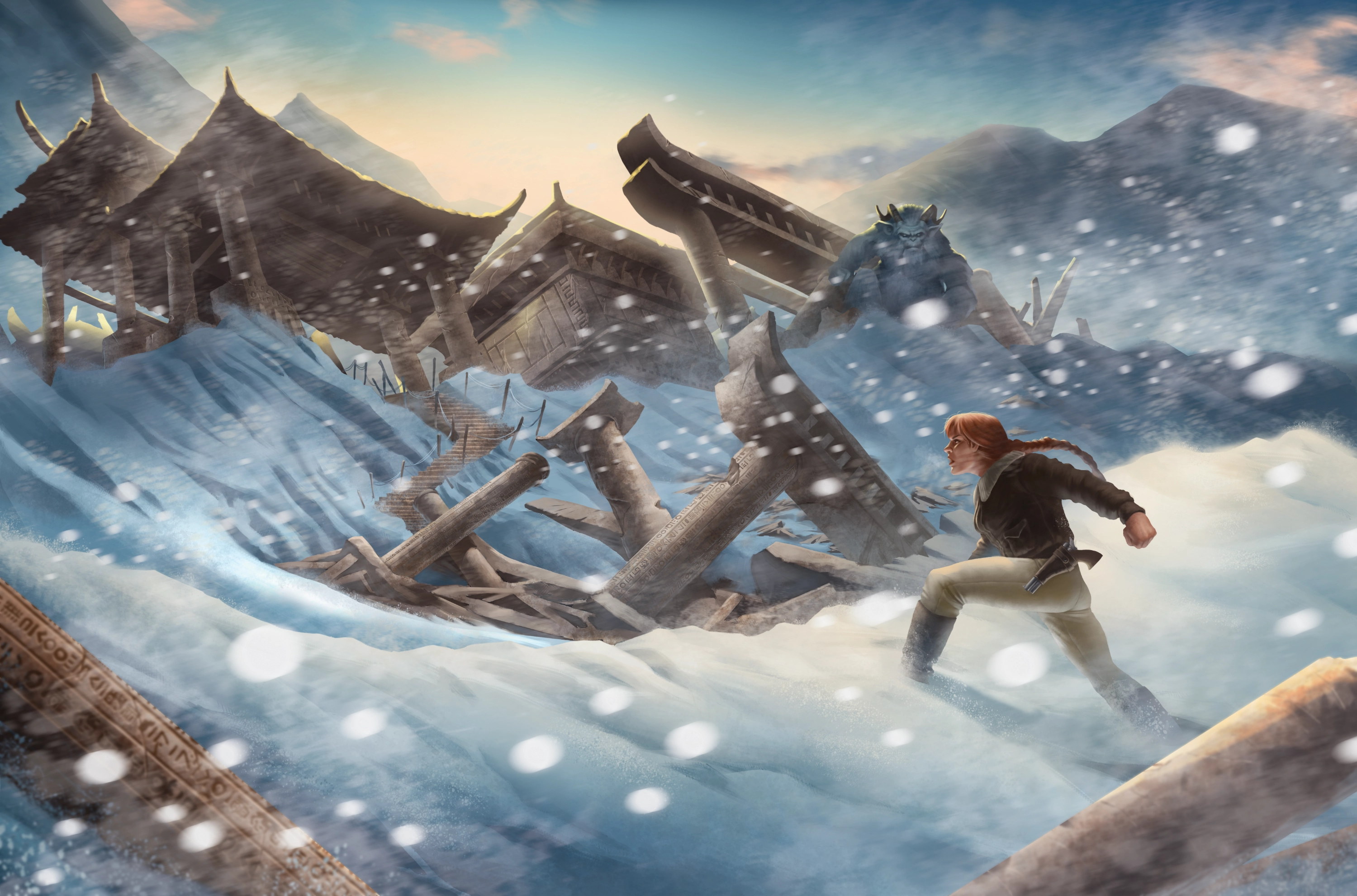 Epic fantasy battle scene with warriors, wizards, and monsters - Savage Worlds heroes in action across multiple genres